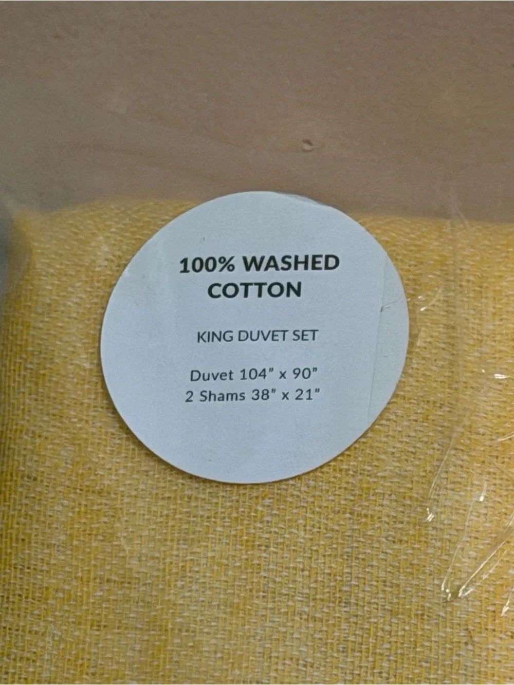 Inup Home Yellow and White Striped Washed Cotton Duvet Set